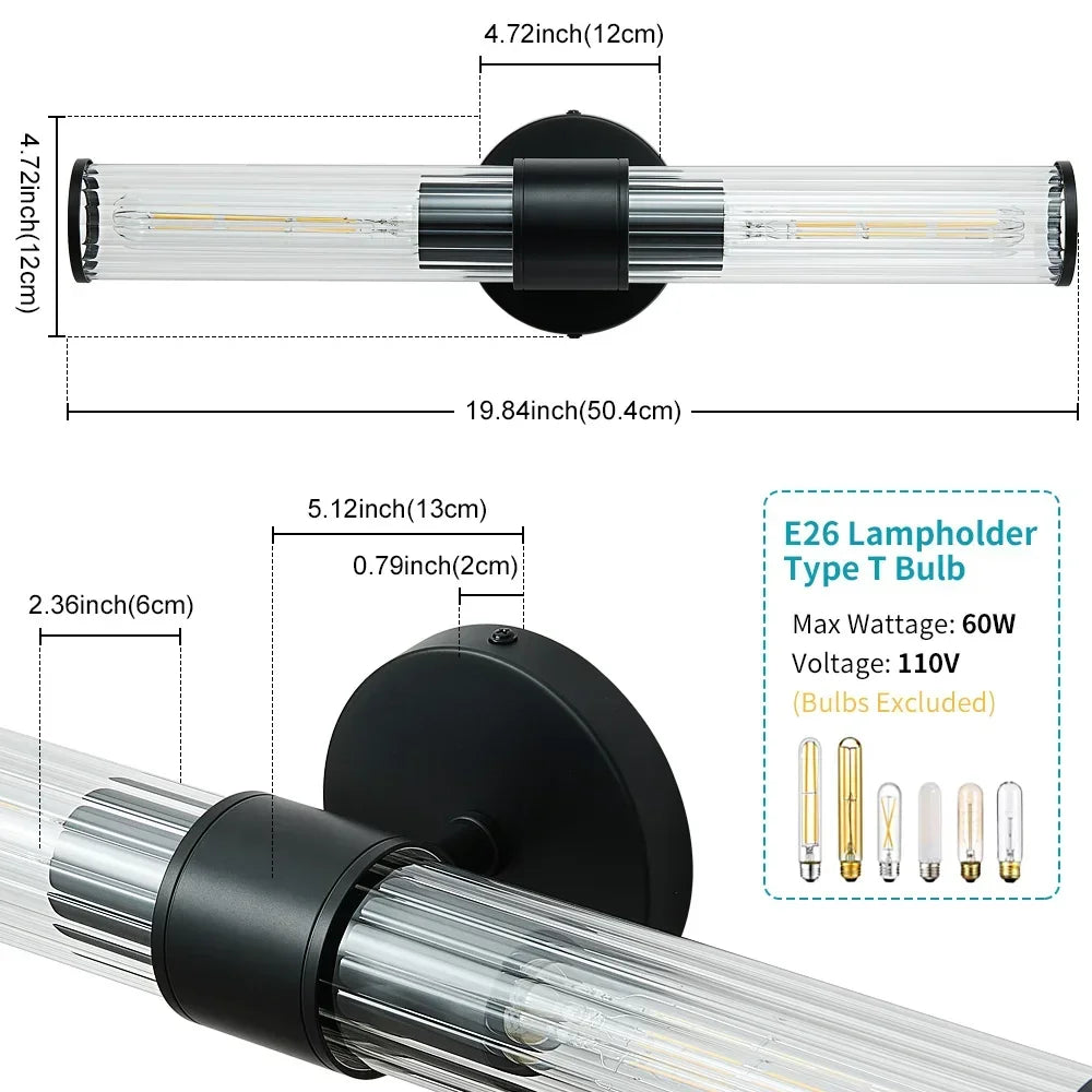 Aplique de pared tubular nórdico