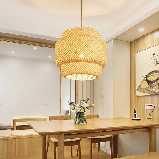 Hand Knitted Bamboo Lantern Pendant Light